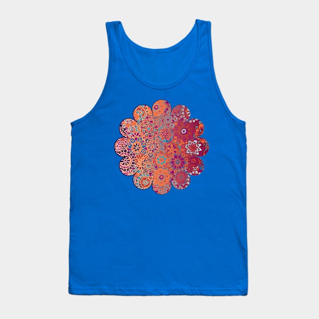 Psychedelic Ombre Flower Doodle Tank Top by micklyn